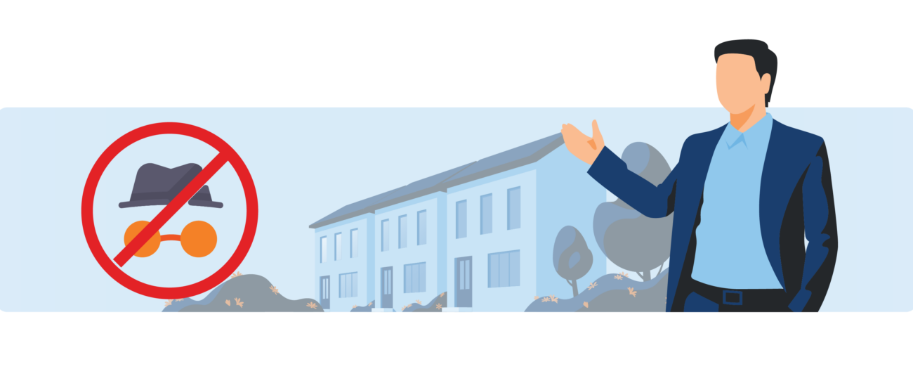 Animated multifamily leasing agent promoting Rently Rental Screening Security