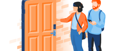 Couple of renters take a self guided tour