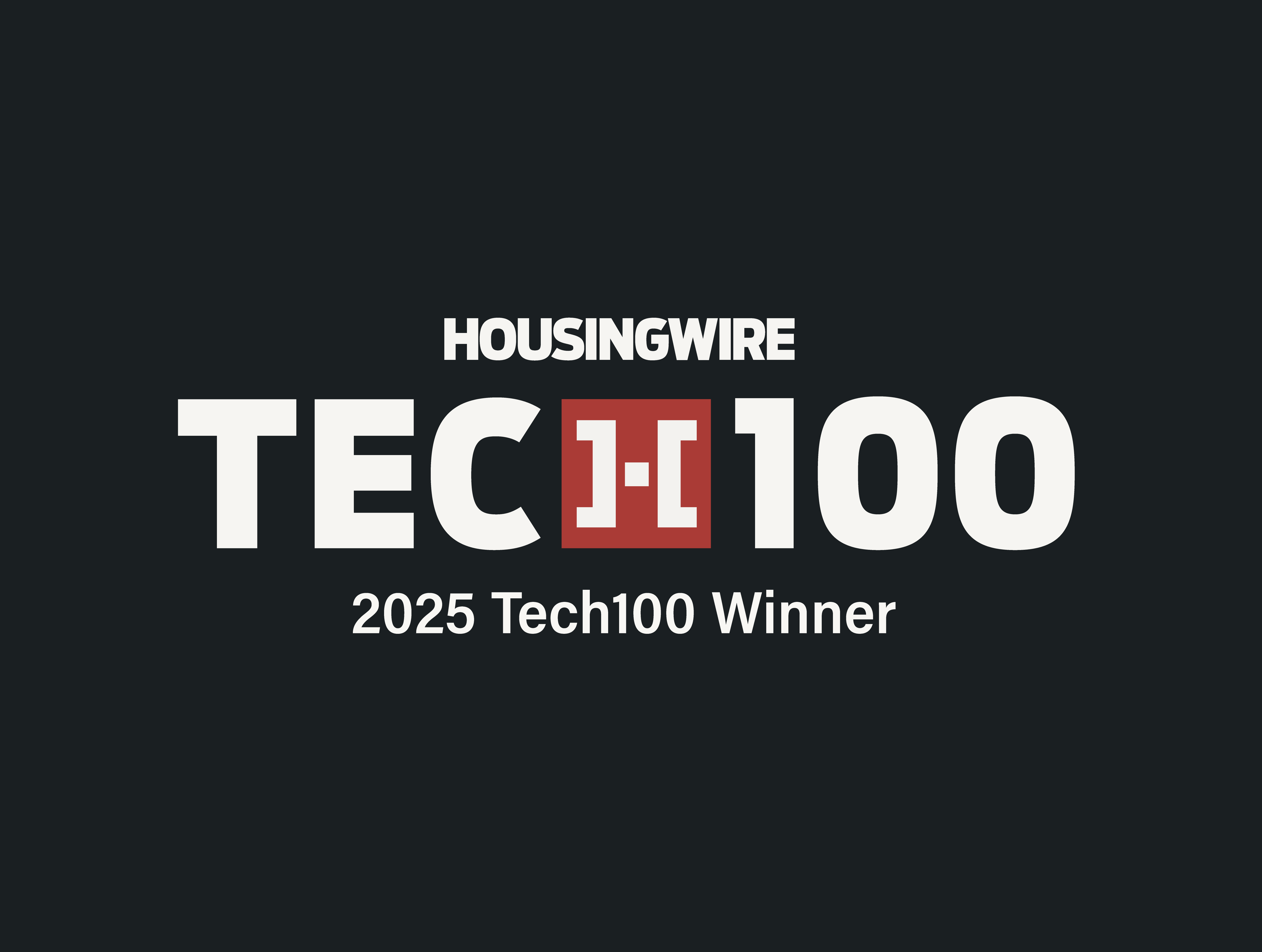 HousingWire Tech100 Logo with text below reading '2025 Tech100 Winner'