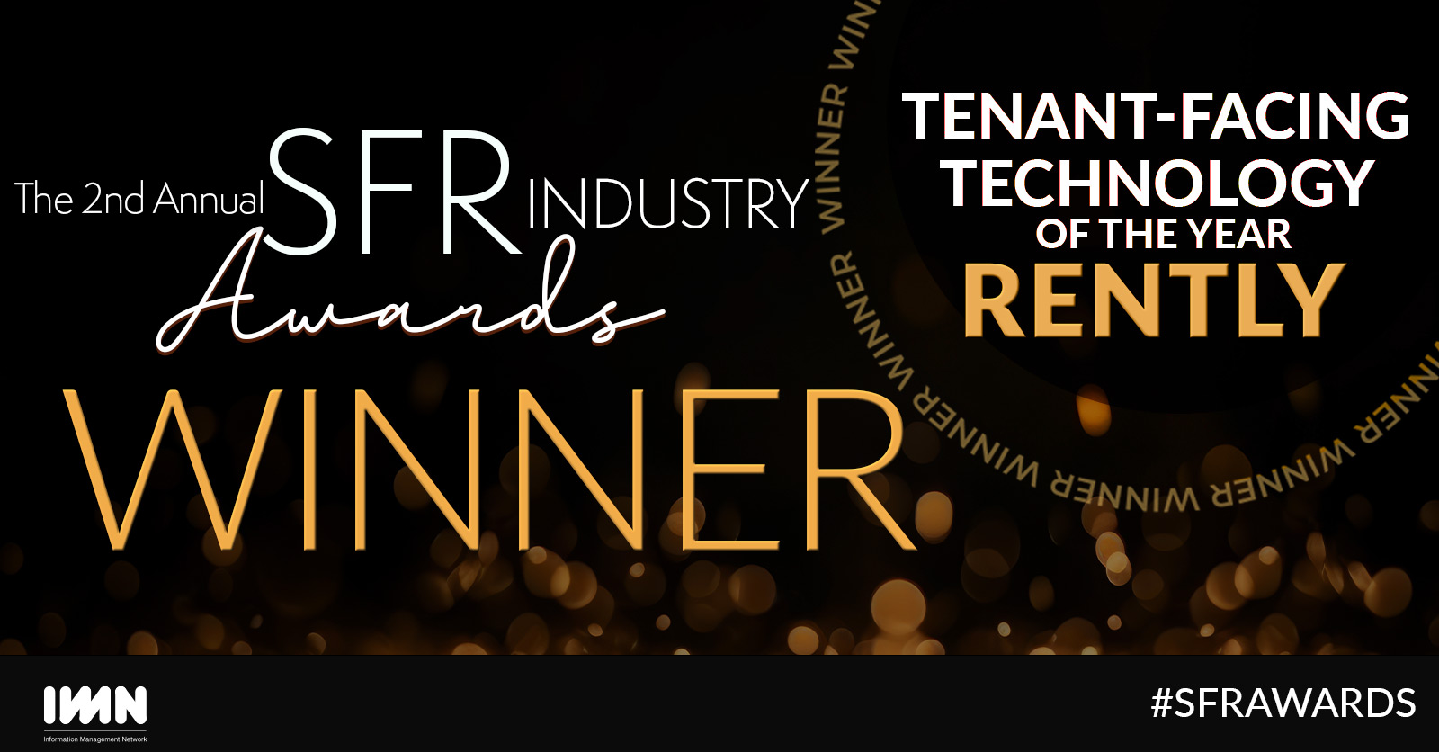 Rent wins SFR Award Tenant Facing Technology of the Year